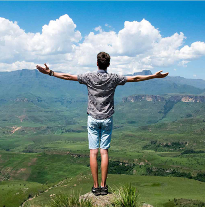 Health is everything. Man enjoying a great view